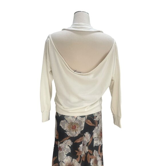 Lanston White Open-Back Sweater Women’s M – Cold Shoulder Drape Top, Made in USA - Picture 5 of 7